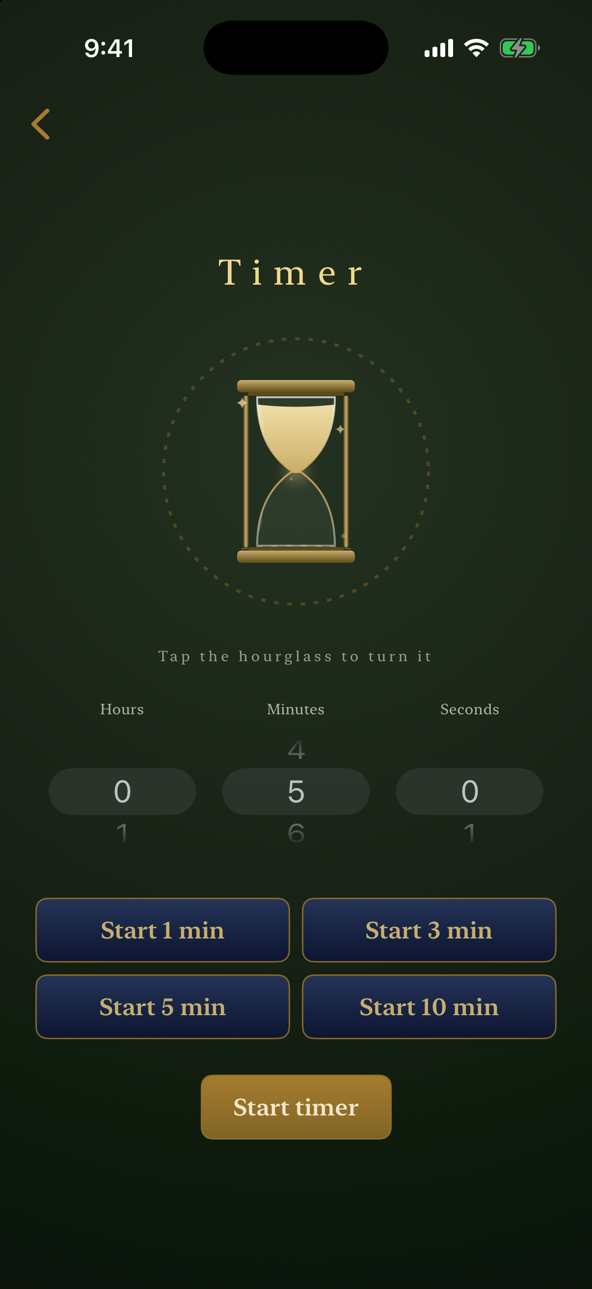 Hours, minutes, and seconds timer